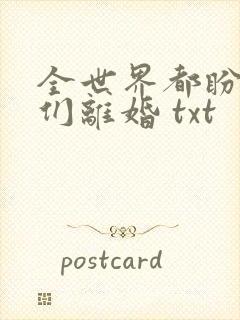 全世界都盼着我们离婚 txt