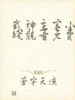 武神主宰小说在线观看免费全集