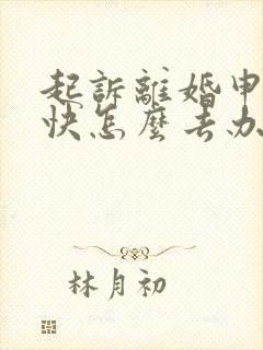 起诉离婚申请最快怎么去办理