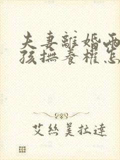 夫妻离婚两个小孩抚养权怎么判