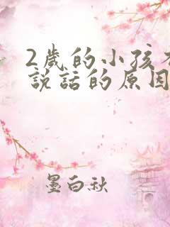 2岁的小孩不会说话的原因