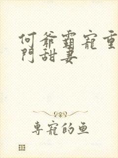 何爷霸宠重生豪门甜妻