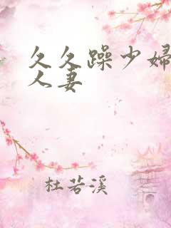 久久躁少妇熟女人妻