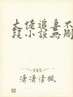 大佬追妻不择手段小说无删减正版在线阅读