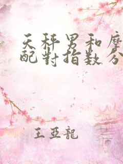 天秤男和摩羯女配对指数分析