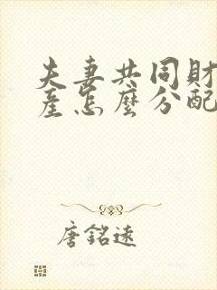 夫妻共同财产遗产怎么分配