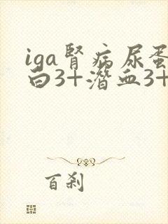 iga肾病尿蛋白3+潜血3+严重吗
