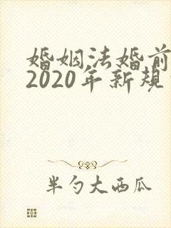 婚姻法婚前财产2020年新规定