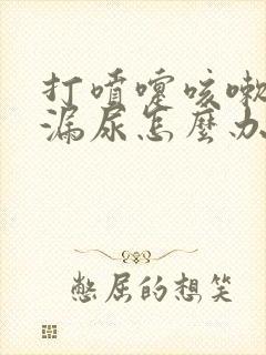 打喷嚏咳嗽了就漏尿怎么办