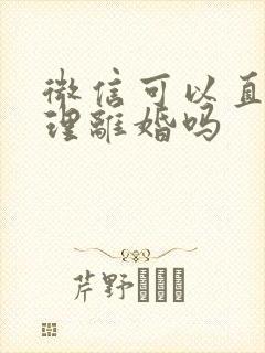 微信可以直接办理离婚吗