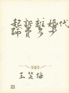 起诉离婚代理律师费多少