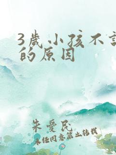 3岁小孩不说话的原因