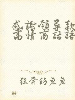 感谢领导款待的高情商话语