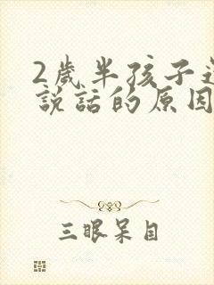 2岁半孩子还不说话的原因