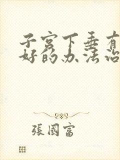 子宫下垂有什么好的办法治疗