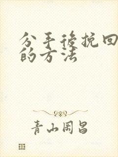 分手后挽回爱情的方法