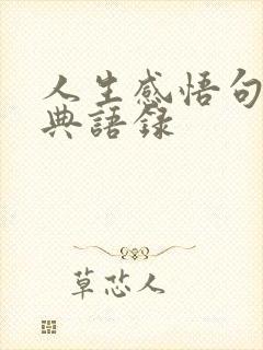 人生感悟句子经典语录