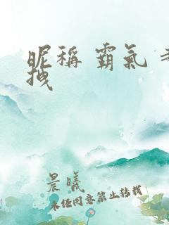 昵称 霸气 超拽