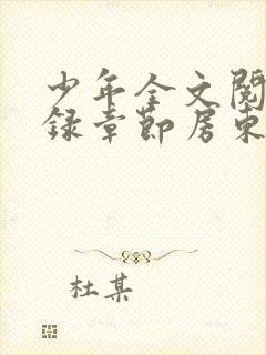 少年全文阅读目录章节房东太太