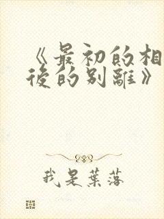 《最初的相遇最后的别离》电视剧