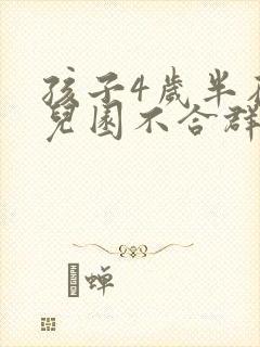 孩子4岁半在幼儿园不合群怎么办