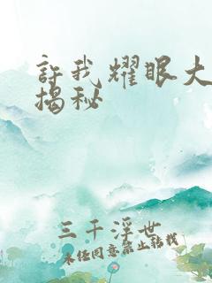 许我耀眼大结局揭秘