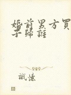 婚前男方买的房子归谁