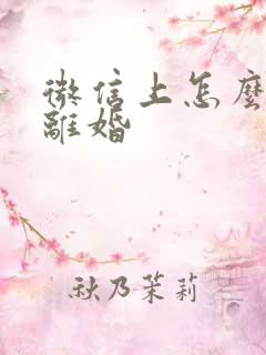 微信上怎么起诉离婚