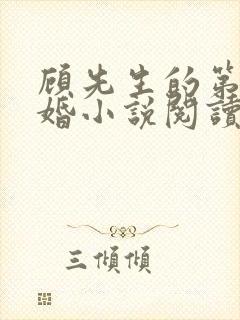 顾先生的第一宠婚小说阅读