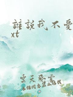 谁说我不爱你txt