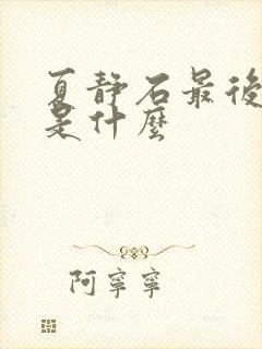 夏静石最后结局是什么