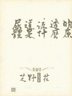 尿道流透明粘液体是什么原因