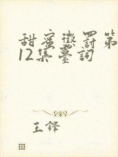 甜蜜惩罚第一季12集台词