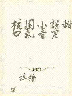 校园小说甜文一口气看完