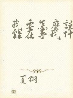 我要怎么说你才能在乎我什么歌