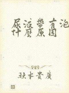 尿液带有泡泡是什么原因