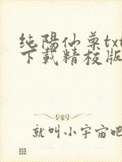 纯阳仙尊txt下载精校版