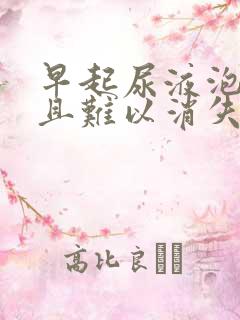 早起尿液泡沫多且难以消失