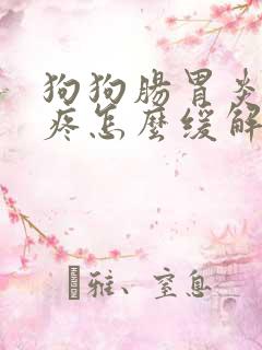 狗狗肠胃炎肚子疼怎么缓解