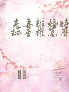 夫妻离婚时小孩抚养权怎么判