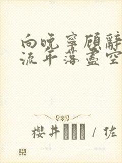 向晚宁顾辞小说流年落尽空白首