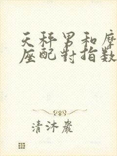 天秤男和摩羯女座配对指数