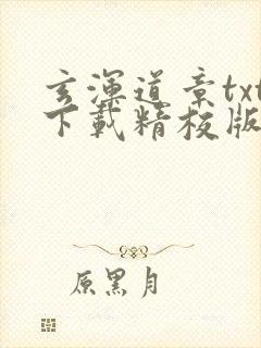 玄浑道章txt下载精校版