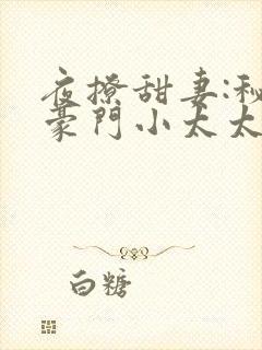 夜撩甜妻:秘爱豪门小太太小说