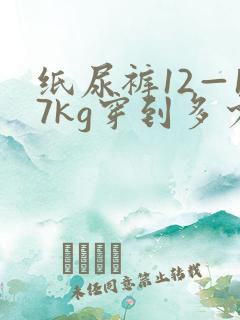 纸尿裤12—17kg穿到多少斤