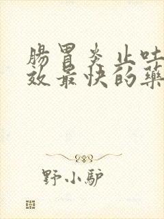 肠胃炎止吐最有效最快的药