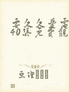 要久久爱电视剧40集免费观看完整版