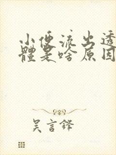 小便流出透明液体是啥原因