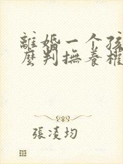 离婚一个孩子怎么判抚养权