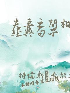 夫妻之间相处的经典句子